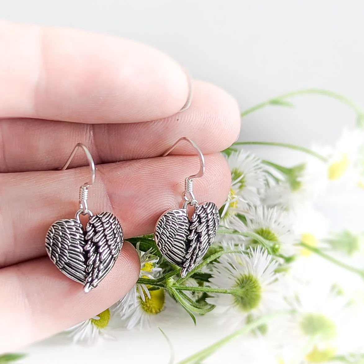 Wings of Your Heart Earrings in Sterling Silver
