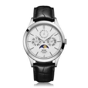 ZEROO C1 CLASSIC MOON PHASEQUARTZ WATCH FOR GENTS - ZC001SWH